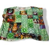 Vintage Linen Cropped green graphic Top Women Size L / XL Made in Italy|L23W23|SKU 5420 image