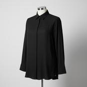 Vintage Chicoree Women Basic Black Button Down Shirts Long Sleeve in M|L28 W18|SK 5422 image