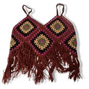 Vintage women's multi granny square crochet cropped top in S|L15W15|SKU 5431 image