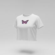 Vintage Pacific Republic Pull&amp;Bear Women's White  Crop-top in S/M|L17W16|SKU 5432 image