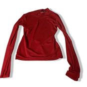 Vintage Nastygal Women's Red see through long slevee Shirt UK 8|L22W14|SKU 5433 image