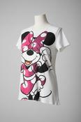 Vintage Disney Mickey mouse graphics Women's White and Pink T-shirt in L|L26W18|SKU 5435 image