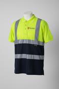 Mens Supertouch Gilean logo yellow &amp; navy colourblock polo shirt in L|L29 W24|SKU 6490 image