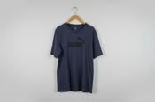 Puma Men's Regular Fit Graphic Logo Crew Neck T-Shirt - Peacoat Heather Size 3XL image