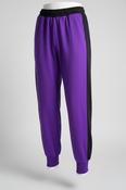 Vintage women purple black colorblock elastic waist jogger pant in M|L28 W22|SKU 6057 image