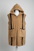 teddy faux fur vest Cream jacket with hood