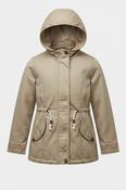 Women Only blue denim beige 90's parka full zip hoodie jacket in S|L29 W20 image