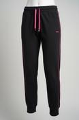 Women’s Sport Cotton lined Tracksuit Bottom Size 14uk / medium Rare Vintage 00s black with pink stripes image