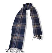Vintage John Hanly Plaid Wool Blue Scarf | blue | SKU 3619 | L 72 W 9