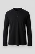 Vintage Black Cotton Oversized Long Sleeve 3 Button Top image