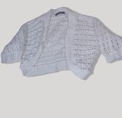 Ann Marie Women's Vintage White Knit Crochet Top Jacket image