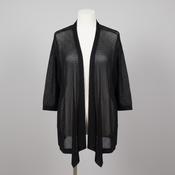 Womens Y2k David Jones Collection black waterfall open front large sweater |3586 image