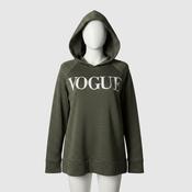Vintage y2k women Vogue print by Sophia  green hoodie in S|L24 W17|SKU 6091