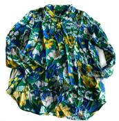 Vintage Women's M&amp;S Floral Print Long Sleeved Multi blouse shirt in 12|L29W20 image
