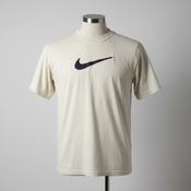 Vintage men's Nike Retro swoosh logo heavyweight t-shirt in off white in XL| L30W24|SKU 5428