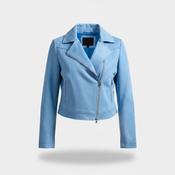 Vintage women J'aime La vie paris faux suede biker blue jacket in S/M| L21 W17|SKU 6384 image