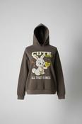 Vintage female Bershka Bunny graphics Brown Hoodie in S|L24 W23|SKU 6092