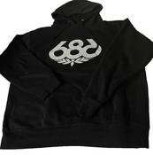 Vintage unisex 686 Graphics Fleece Pullover black Hoodie in M|L26 W23|SKU 6114 image