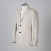 Vintage Zara Cream mens suits blazer 3 button linen blazer in L|L28 W20|SKU 6135
