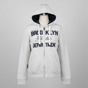 Vintage Women New York full Zip Through grey Hoodie UK 14|L23 W20|SKU 6136 image