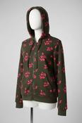 Vintage green hoodie with hood and zipper for women in size small L 22 W 18 SKU 6158