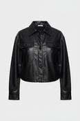 Vintage Cropped faux leather jacket for women M/L L 25 W 19 SKU 6173