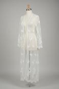 Vintage womens white lace kimono beach dress image