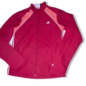 Vintage Adidas womens red full zip up sport track top size M image