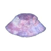 Vintage womens winter faux fur rainbow bucket hat image
