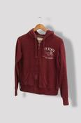 Vintage Ivy league NY State crest solid regular fit full zip up brown hoodie size 10