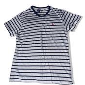 Vintage US. Polo. ASSN. white and blue multi stripe small vneck tees image