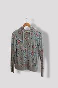 Vintage Mark &amp; Spencer grey floral print womens full zip up hoodies size uk 14 image