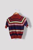 Vintage Zara multi stripped high neck womens knited small sweatshirt image