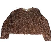 Vintage Womens Brown Studded sequine medium blouse image