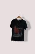 Vintage mens black graphics small short sleeve tshirt image