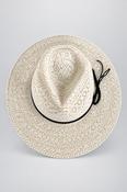 Vintage women's straw cowboy summer beach cream hat| SKU 4366 image