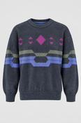 Vintage grey Aztec geometric crew neck sweater in M/L| L27 W25| SKU 4369 image