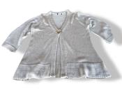 Vintage women's brown V-neck open knitted cardigan size 14| L25 W18| SKU 4373 image