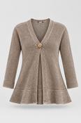 Vintage women's brown V-neck open knitted cardigan size 14| L25 W18| SKU 4373 image