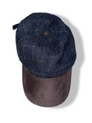 Vintage men's Heritage Traditions tweed suede checkered brown &amp; grey baseball cap| SKU 4920 image