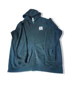 Vintage Independent Men's oversize grey full zip hoodie in XL image