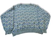 Vintage grey women's Primeur chunky knit geometric print sweatshirt in M|L23 W22|SKU 3988 image