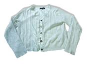 Vintage Women's Cameo Rose white button up v-neck sweater in S|L24 W20| SKU 3990 image