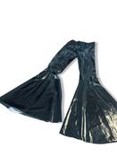 Black women's glossy flare Polyester pant size 6 made in UK with new tag|L30 W22|SKU 4012 image