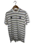 Canterbury Leinster Rugby Polo Shirt in white with blue and yellow stripes
 #rugby
Size xl 
L 30 w 22
SKU 7156 image
