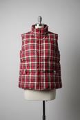 Vintage Jones New York red check polyester padded reversible oversize sleeveless jacket in 2XL|L28 W25|SKU 6534 image