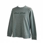 Vintage Techstyles crew neck New york print grey fleece sweatshirt in L|L28 W22| SKU 5556 image