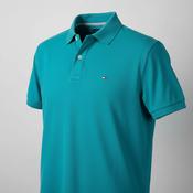 Vintage Tommy Hilfiger Men's Green Polo-shirts FLAG REGULAR POLO SHIRT in L|L29W22|SKU 5517 image
