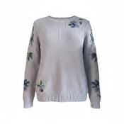 Vintage Women Next Cotton floral knitted cream jumper UK 8|SKU 6444 image