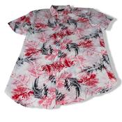 Vintage Zara Man Hawaiian floral print red tropical short sleeve Shirt in XL|L33W21|SKU 5482 image